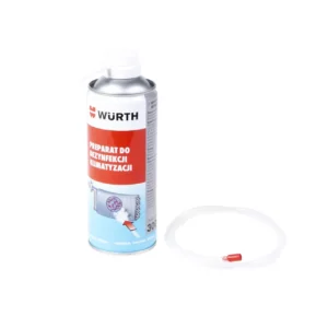 Preparat do dezynfekcji klimatyzacji marki Wurth o numerze katalogowym 089376410. Opakowanie ciśnieniowe z wężykiem dozującym.
