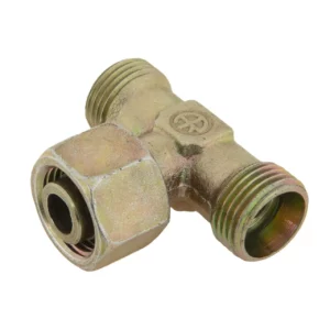 Oryginalny trójnik hydrauliczny o numerze katalogowym 49128.09, stosowany w stołach do rzepaku marki Wilhelm-Baecht.