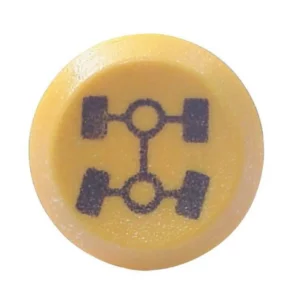 Pneutron Przełącznik przyciskowy, napędu na cztery koła, okrągły żółty