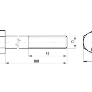 Śruba pół gwint kl. 8.8