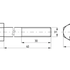 Śruba pół gwint kl. 8.8