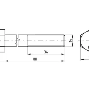 Śruba pół gwint kl. 8.8